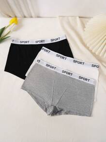 SHEIN 3pcs/Pack Plus Size Simple Printed Casual Underwear - Multicolor - View 5