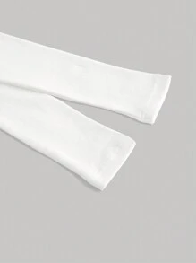 SHEIN MOD Solid Zip Up Drawstring Hoodie - White - View 5