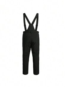 Men Letter Graphic Hooded Jacket & Overall Jumpsuit - Khaki - View 4