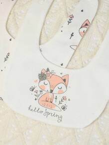 SHEIN Baby Girl Fox Bodysuit & Pants & Jumpsuit & 2pairs Gloves & 2pairs Socks & Bib & Hat & Headband - Multicolor - View 6