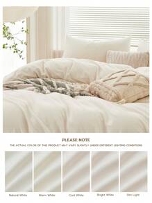 2/3pcs Soft & Gentle Duvet Cover Set, All-Season Comfort And Breathable,Duvet Cover*1 Pillowcase*1/2,Beige