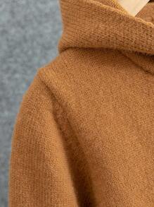 Young Boy Star Pattern Hooded Cardigan - Khaki - View 7