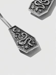 ROMWE Grunge Punk 2入組女士蛇裝飾鋅合金髮夾