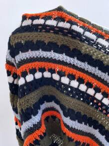 Flirla Áo len crop tay trễ họa tiết hình học Plus, thích hợp cho mùa thu đông. - Nhiều màu - Xem 8