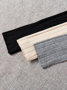 Chiquease 3件套高领罗纹针织荷叶边毛衣，长袖套头针织衫，秋冬毛衣 - 彩色 - 查看 5