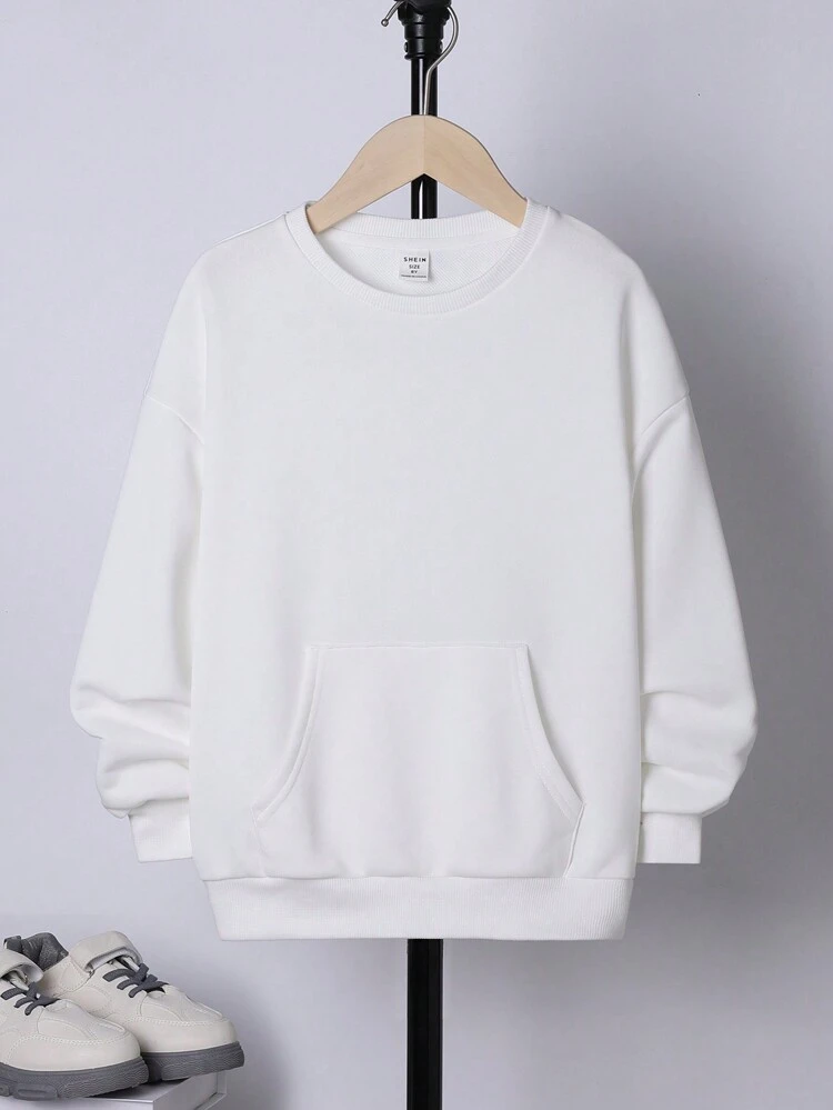 Tween Boy Figure & Letter Graphic Drop Shoulder Sweatshirt