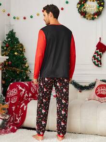 Hombres Conjunto de pijama alce de Navidad con estampado - Multicolor - Ver 2