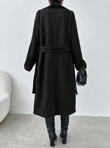 EURMUSE Borg Collar Belted Coat