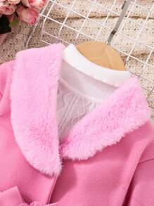 Bimba Soprabito monocolore con cintura senza maglione