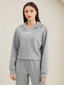 Mulvari Capucha con parche de letra de hombros caídos