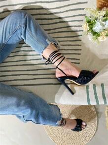 Sandalias de tacón alto - Negro - Ver 7