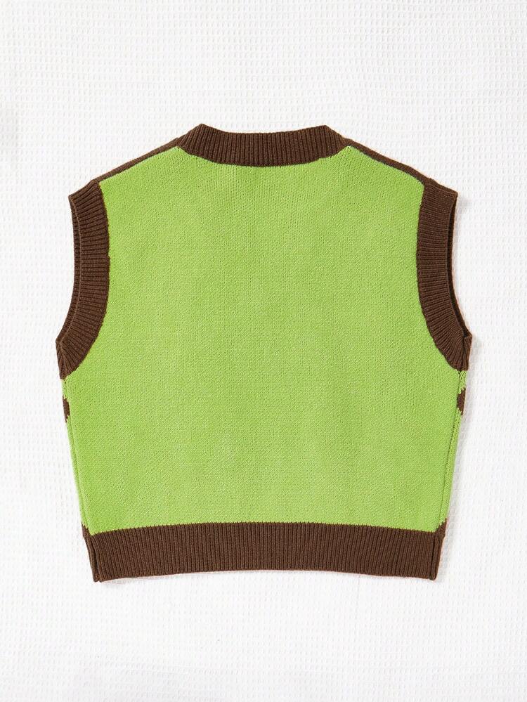 Heart & Argyle Pattern Sweater Vest