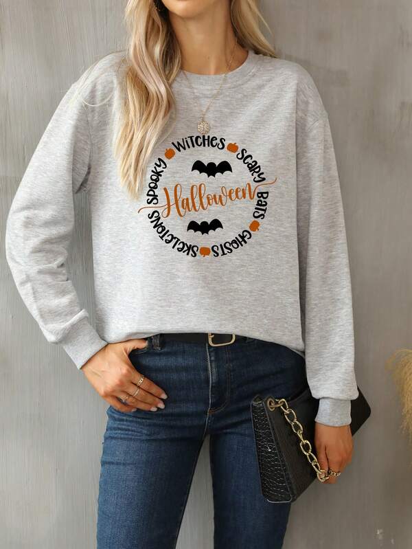 DEARCASE Felpe da donna Animale Natale Halloween Lettere slogan Casual