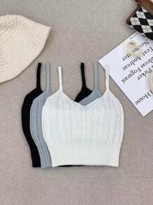 EMERY ROSE 3 Packs Cable Knit Top - Multicolor - View 6