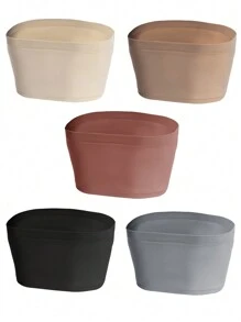 Plus Size Seamless Strapless Bralette With Slight Stretch And Ruched Detail - Multicolor - View 7