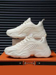 女性厚底增高白色運動鞋帶防滑&減震功能,合適的適用於休閒和籃球 - 白色 - 查看 5