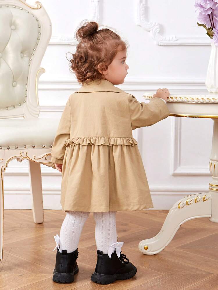 Baby Girl Double Breasted Trench Coat