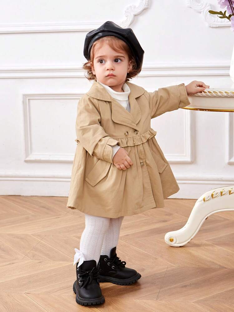 Baby Girl Double Breasted Trench Coat
