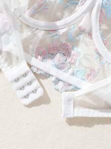 FloralLove Sostenes Con Aros De Malla Bordada Floral - Rosa Pálido - Ver 5