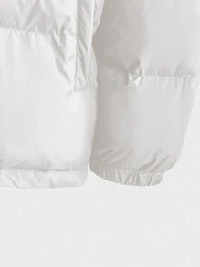 GENTILAND 1 件男士宽松拉链长袖休闲羽绒夹克 - 白色 - 查看 3