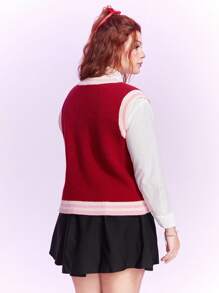 The Powerpuff Girls | ROMWE Hơn Phim hoạt hình và chữ cái Mẫu Áo len vest - Nhiều màu - Xem 4