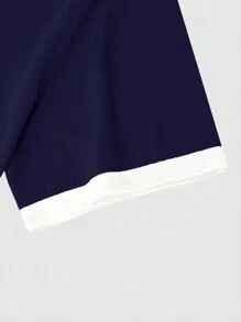 Claim Dot Hombres Camiseta con estampado de letra ribete en contraste - azul real - Ver 5