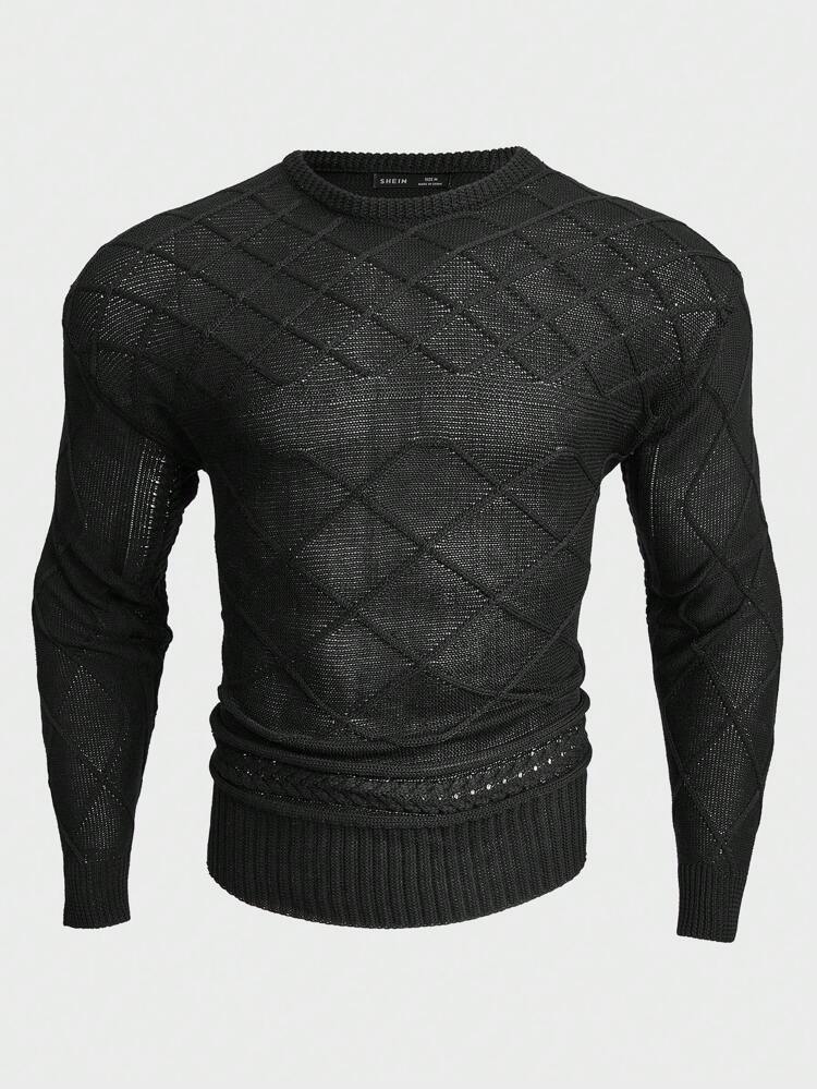 Men Argyle Pattern Sweater