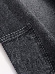 DAZY High Waist Cargo Jeans - Dark Grey - View 6