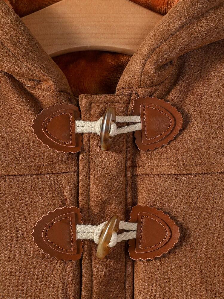 Baby Boy Flap Pocket Hooded Thermal Duffle Coat