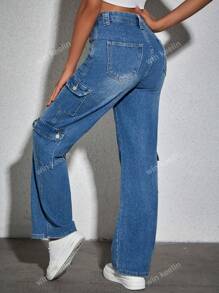 Flap Pocket Cargo Jeans