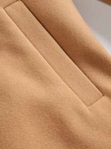 Manfinity Homme Loose Fit Men's Single Breasted Overcoat With Flap Pockets And Drop Shoulders - Camel - View 3