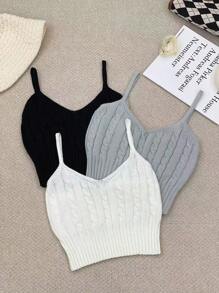 EMERY ROSE 3 Packs Cable Knit Top - Multicolor - View 5