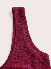 SHEIN SXY Top crop aro de corazón con abertura delantera - Burdeos - Ver 3