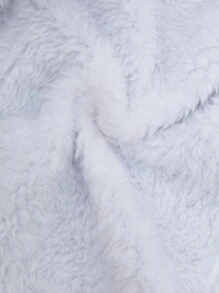 SHEIN 女嬰字母圖案雙色學院風夾克 - 藍色 - 查看 3