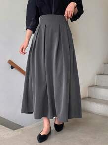 FRIFUL 褶皺半身裙 - 灰色 - 查看 5