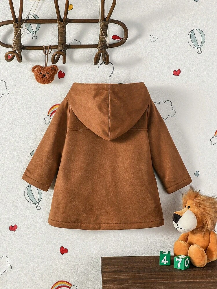 Baby Boy Flap Pocket Hooded Thermal Duffle Coat