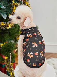 PETSIN 1pc Pet Christmas Vest - Multicolor - View 1