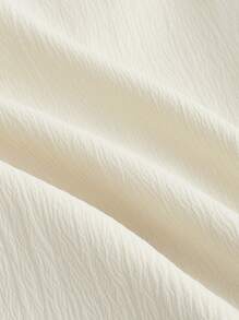 SHEIN MOD 素色胸部褶皺側邊綁帶吊帶洋裝 - 杏色 - 查看 5