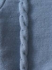 Baby Boy Cable Knit Button Front Hooded Cardigan - Baby Blue - View 4