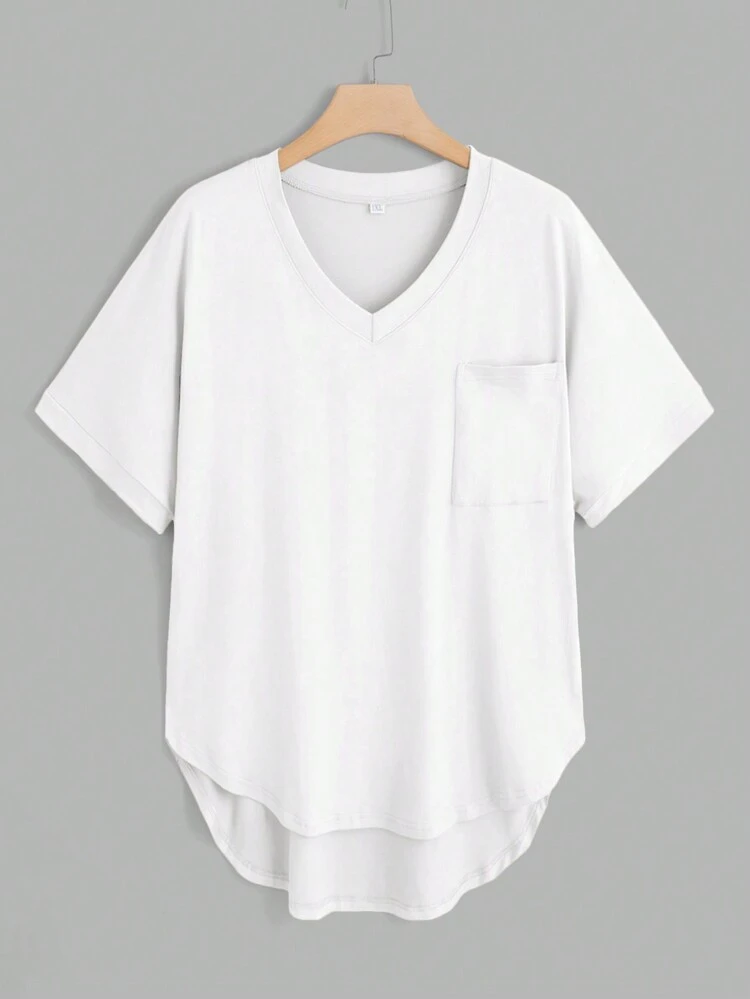 Plus Dip Hem Pocket Tee