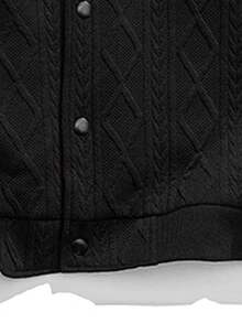 Men Letter Embroidery Quilted Bomber Jacket - Black - View 4