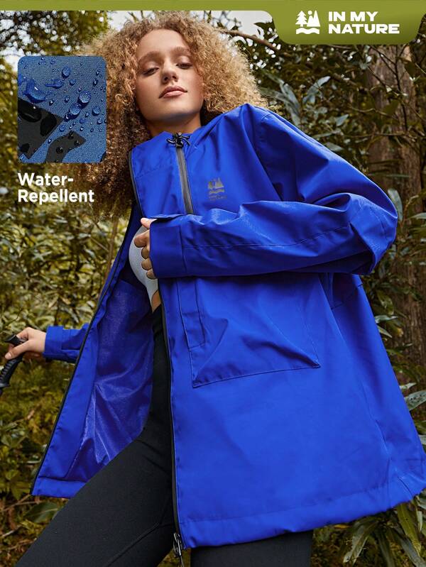 In My Nature In My Nature Women's Solid Color Minimalist Casual Hooded Zip-Up Jacket