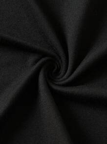 Manfinity Homme 男式字母图案长袖T恤，秋季 - 黑色 - 查看 5