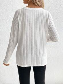 SHEIN Maternity Solid Drop Shoulder Tee - White - View 2