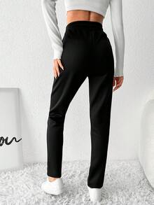 EURMUSE Women's Black Long Pants - Black - View 3
