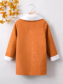 Young Boy 1pc Borg Collar Teddy Lined Coat