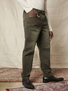 Manfinity NXTstreet Men Slant Pocket Straight Leg Jeans - Green - View 5
