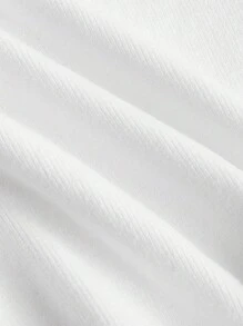 SHEIN MOD Plus Tie Neck Knit Top - White - View 4