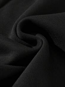 青少年男孩宇航员及标语图案保暖卫衣 - 黑色 - 查看 3