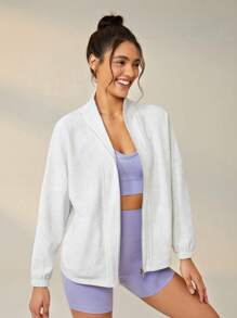 Lifespree 落肩袖前拉鍊運動夾克